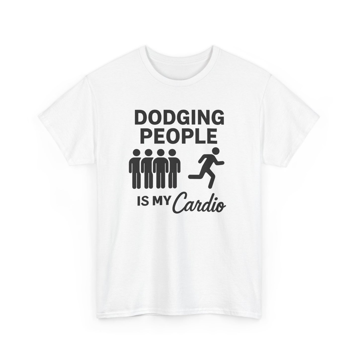 Dodging People Humor Tee, Funny Exercise Shirt, Gift for Fitness Lovers, Gym T-Shirt, Unisex Cotton Top, Casual Wear