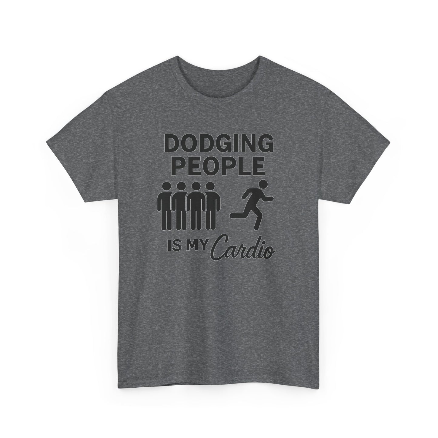 Dodging People Humor Tee, Funny Exercise Shirt, Gift for Fitness Lovers, Gym T-Shirt, Unisex Cotton Top, Casual Wear