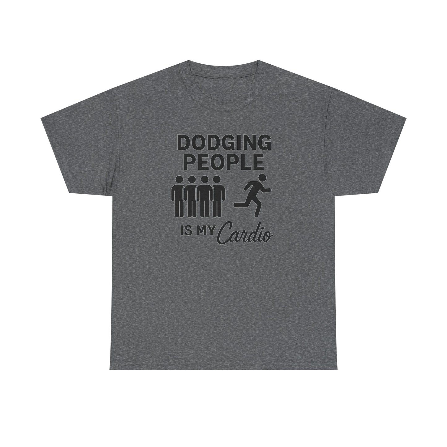 Dodging People Humor Tee, Funny Exercise Shirt, Gift for Fitness Lovers, Gym T-Shirt, Unisex Cotton Top, Casual Wear
