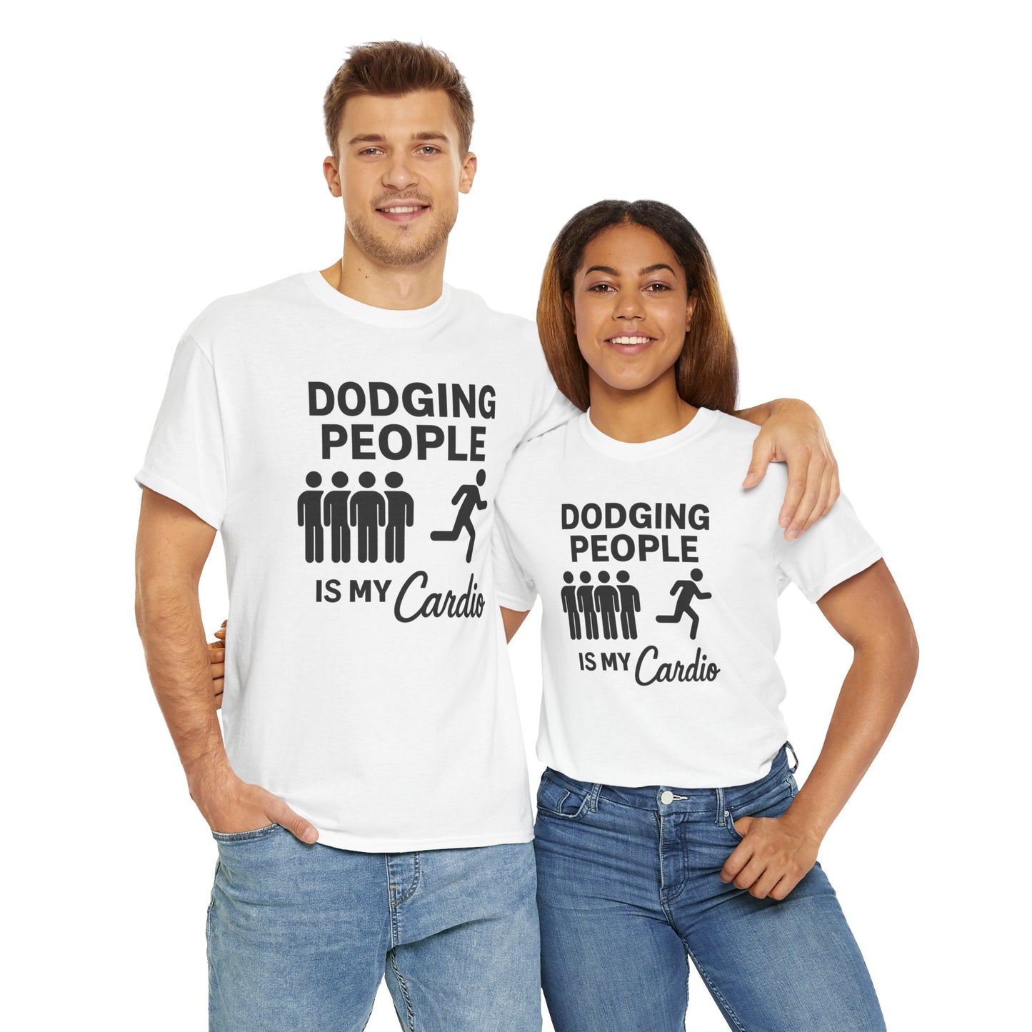 Dodging People Humor Tee, Funny Exercise Shirt, Gift for Fitness Lovers, Gym T-Shirt, Unisex Cotton Top, Casual Wear