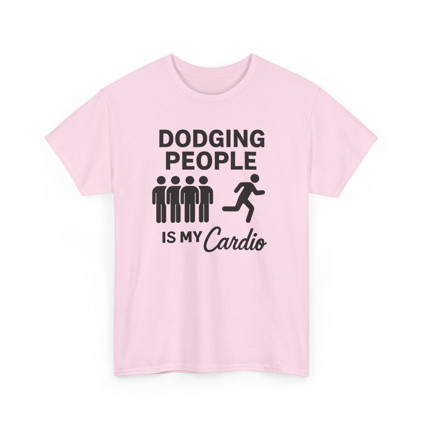 Dodging People Humor Tee, Funny Exercise Shirt, Gift for Fitness Lovers, Gym T-Shirt, Unisex Cotton Top, Casual Wear