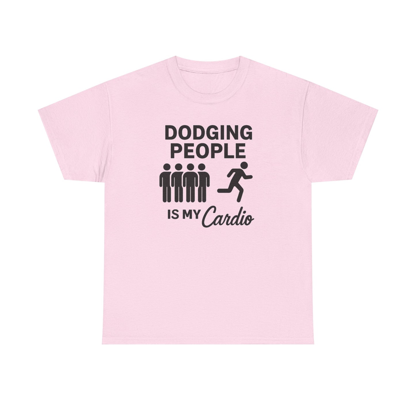 Dodging People Humor Tee, Funny Exercise Shirt, Gift for Fitness Lovers, Gym T-Shirt, Unisex Cotton Top, Casual Wear