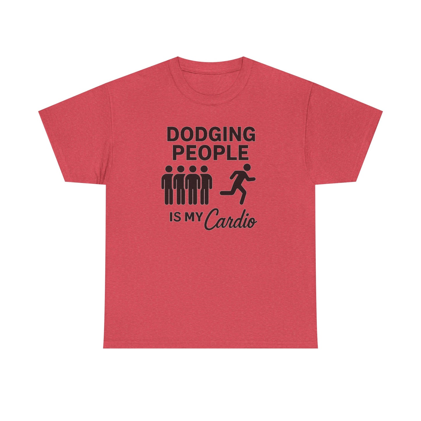 Dodging People Humor Tee, Funny Exercise Shirt, Gift for Fitness Lovers, Gym T-Shirt, Unisex Cotton Top, Casual Wear