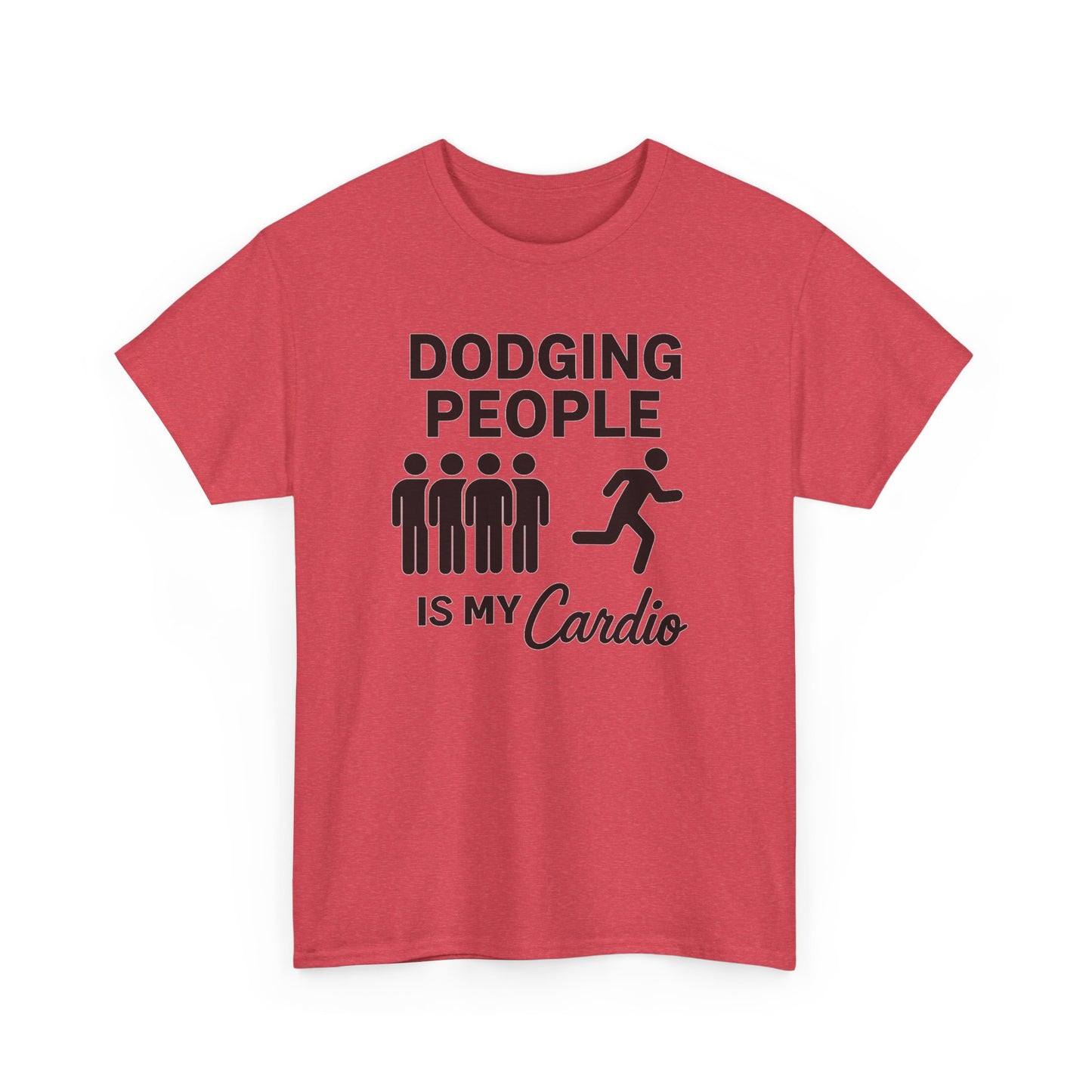 Dodging People Humor Tee, Funny Exercise Shirt, Gift for Fitness Lovers, Gym T-Shirt, Unisex Cotton Top, Casual Wear