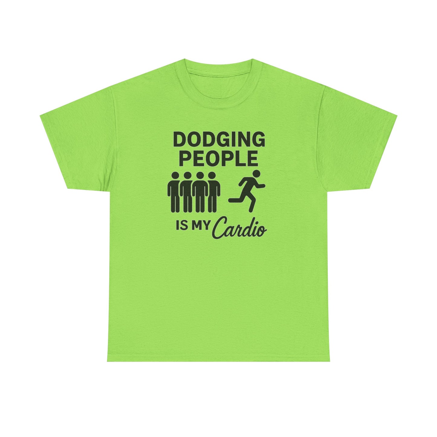Dodging People Humor Tee, Funny Exercise Shirt, Gift for Fitness Lovers, Gym T-Shirt, Unisex Cotton Top, Casual Wear